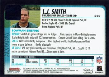 2003 Bowman Chrome #232 L.J. Smith Back