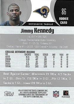 2003 Bowman's Best #86 Jimmy Kennedy Back
