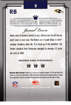 2003 Donruss Gridiron Kings #8 Jamal Lewis Back
