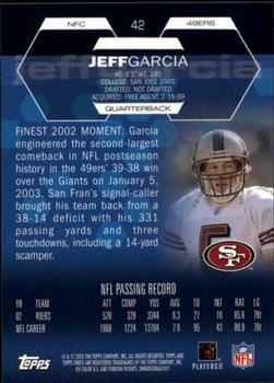 2003 Finest #42 Jeff Garcia Back