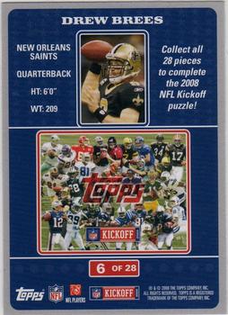 2008 Topps Kickoff - Puzzle #6 Drew Brees Front
