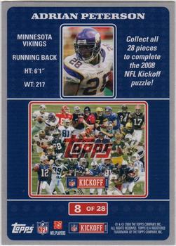 2008 Topps Kickoff - Puzzle #8 Adrian Peterson Front