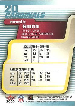 2003 Fleer Focus #20 Emmitt Smith Back