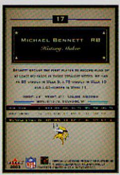 2003 Fleer Showcase #17 Michael Bennett Back