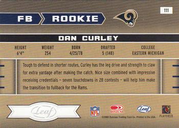 2003 Leaf Rookies & Stars #111 Dan Curley Back