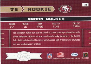 2003 Leaf Rookies & Stars #133 Aaron Walker Back