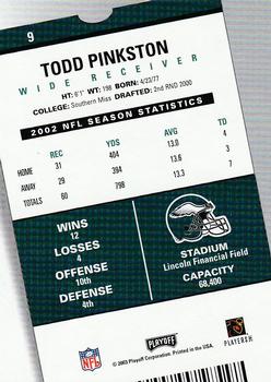 2003 Playoff Contenders #9 Todd Pinkston Back