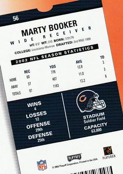 2003 Playoff Contenders #56 Marty Booker Back