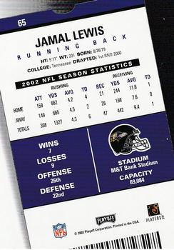 2003 Playoff Contenders #65 Jamal Lewis Back