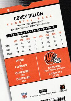 2003 Playoff Contenders #67 Corey Dillon Back