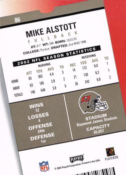 2003 Playoff Contenders #86 Mike Alstott Back