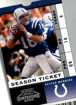 2003 Playoff Contenders #92 Peyton Manning Front