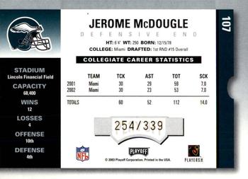 2003 Playoff Contenders #107 Jerome McDougle Back