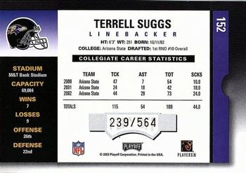 2003 Playoff Contenders #152 Terrell Suggs Back