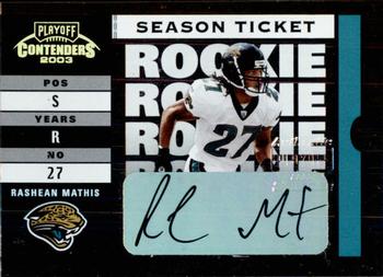 2003 Playoff Contenders #195 Rashean Mathis Front
