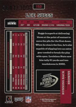 2003 Playoff Hogg Heaven #152 Lee Suggs Back