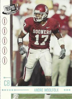 2003 Press Pass JE #44 Andre Woolfolk Front