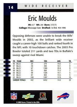 2003 Score #14 Eric Moulds Back