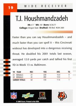 2003 Score #19 T.J. Houshmandzadeh Back