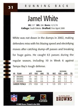 2003 Score #31 Jamel White Back