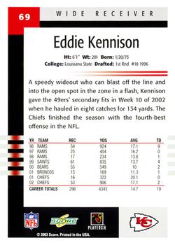 2003 Score #69 Eddie Kennison Back