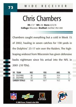 2003 Score #73 Chris Chambers Back
