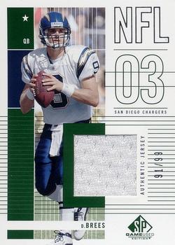 2003 SP Game Used #176 Drew Brees Front