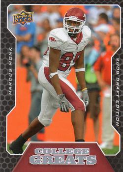 2008 Upper Deck Draft Edition - College Greats #CG8 Marcus Monk  Front