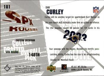 2003 SPx #181 Dan Curley Back