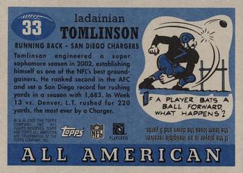 2003 Topps All American #33 LaDainian Tomlinson Back