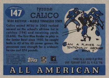 2003 Topps All American #147 Tyrone Calico Back