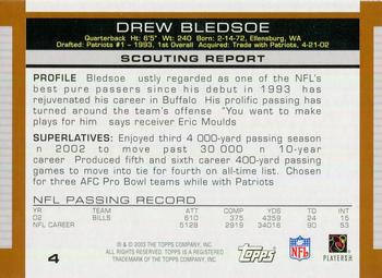 2003 Topps Draft Picks & Prospects #4 Drew Bledsoe Back