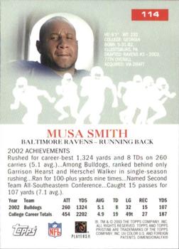 2003 Topps Pristine #114 Musa Smith Back