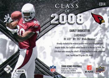 2008 Upper Deck Icons - Class of 2008 Gold #CO14 Early Doucet III Back