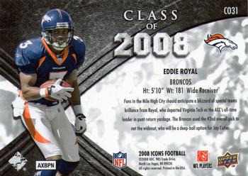 2008 Upper Deck Icons - Class of 2008 Gold #CO31 Eddie Royal Back