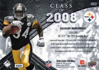 2008 Upper Deck Icons - Class of 2008 Silver #CO12 Rashard Mendenhall Back
