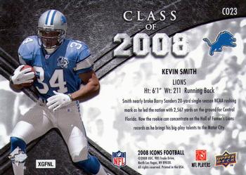 2008 Upper Deck Icons - Class of 2008 Silver #CO23 Kevin Smith Back