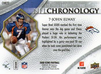 2008 Upper Deck Icons - NFL Chronology Gold #CHR23 John Elway Back