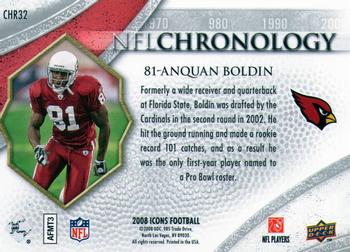 2008 Upper Deck Icons - NFL Chronology Gold #CHR32 Anquan Boldin Back