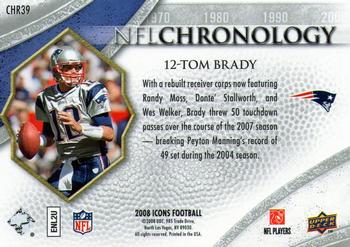 2008 Upper Deck Icons - NFL Chronology Gold #CHR39 Tom Brady Back