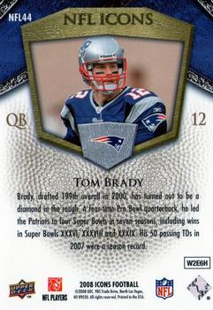 2008 Upper Deck Icons - NFL Icons Blue #NFL44 Tom Brady Back
