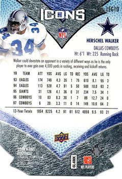 2008 Upper Deck Icons - NFL Legends Blue Die Cut #LEG10 Herschel Walker Back