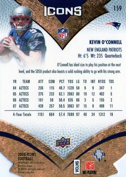 2008 Upper Deck Icons - Silver Die Cut #159 Kevin O'Connell Back