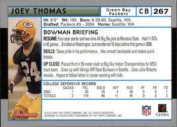 2004 Bowman #267 Joey Thomas Back