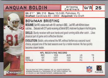 2004 Bowman Chrome #25 Anquan Boldin Back