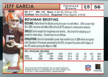 2004 Bowman Chrome #56 Jeff Garcia Back
