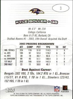 2004 Bowman's Best #3 Kyle Boller Back