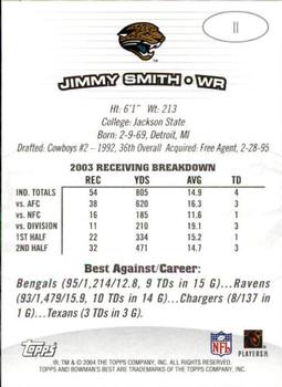 2004 Bowman's Best #11 Jimmy Smith Back