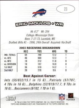 2004 Bowman's Best #23 Eric Moulds Back