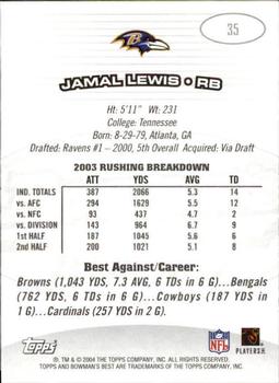 2004 Bowman's Best #35 Jamal Lewis Back
